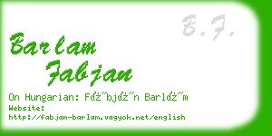 barlam fabjan business card